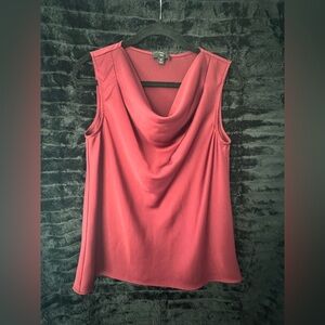 J. Crew Sleeveless Drape Neck Blouse - Burgundy